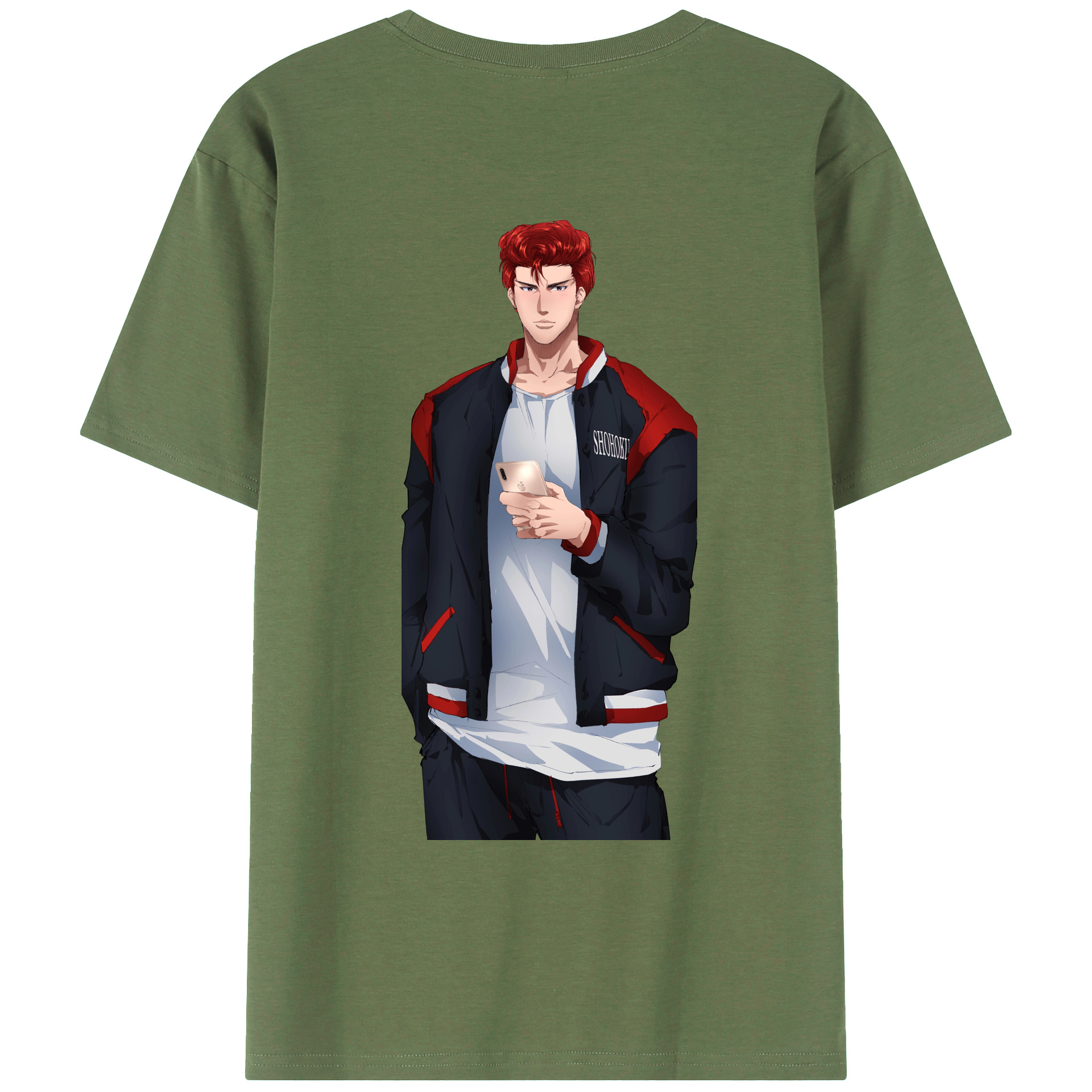 （画像用） SLAM DUNK／スラムダンク 綿100％ メンズ半袖Tシャツ（バックプリント） 通気性